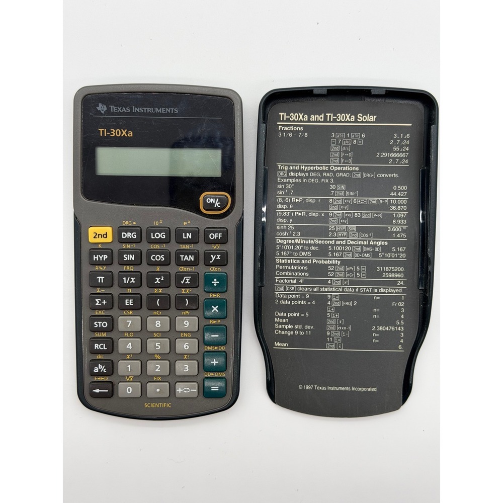 Texas Instruments TI-30Xa Scientific Calculator with Slide Case Gray S-0403B